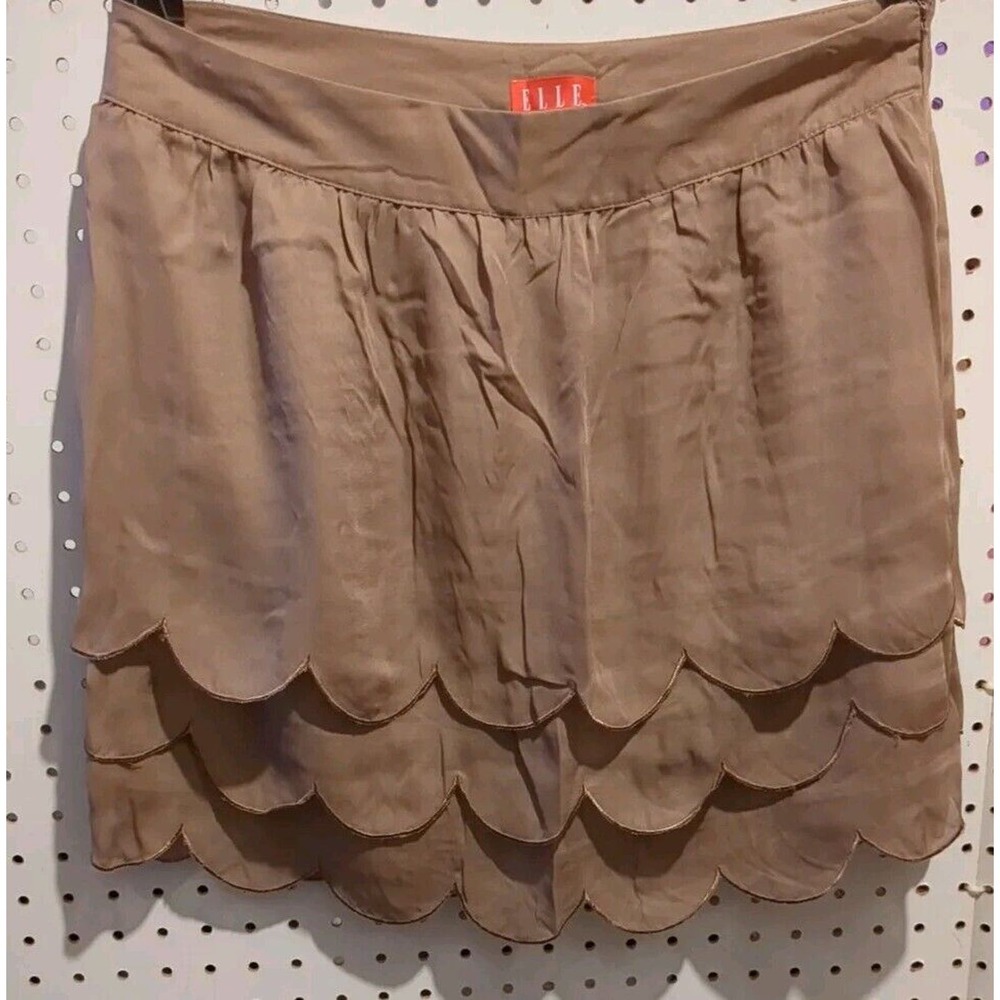 Elle Brown Mini Skirt Size 8 Side Zip